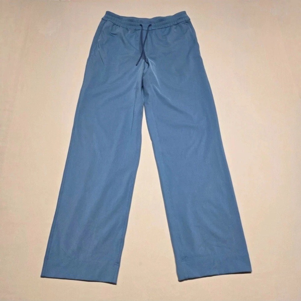 Lululemon On the Fly Wide Leg Pant Blue Woven Drawstring LW5GABS Women Size S